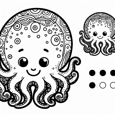 Octopus With A Human Face Coloring Page