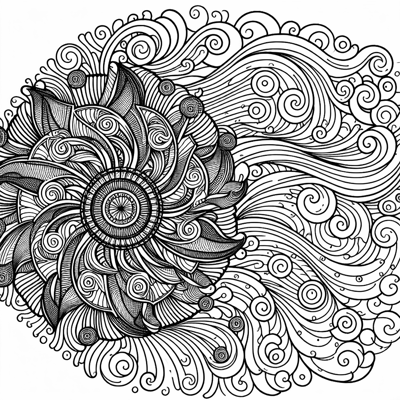 Wind Over Water Mandala Coloring Page
