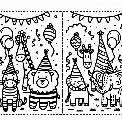 Zoo Party Animals Coloring Page
