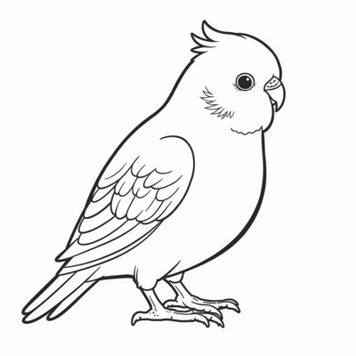 Create A Colorless Budgie Coloring Page