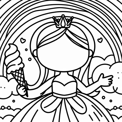 Belle From Beauty And The Beast With Ice Cream And... Coloring Page