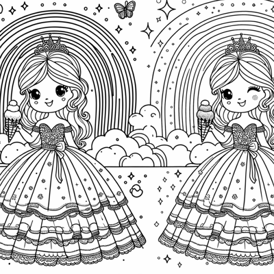 Belle From Beauty And The Beast With Ice Cream And... Coloring Page