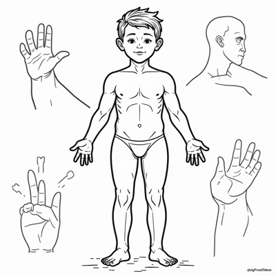 Drawing Showing Body Parts Coloring Page