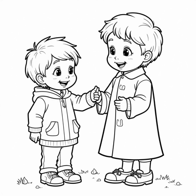 ATATÜRK AND CHILDREN Coloring Page