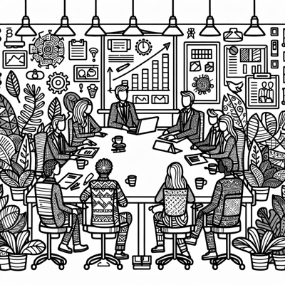 Office Meeting Coloring Page