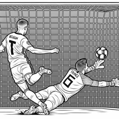 Belgium Beast France In A Soccer Game In The... Coloring Page
