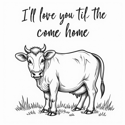 The Words Ill Love You Til The Cows Come Home On... Coloring Page