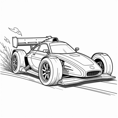 Car Rc Track Racing Coloring Page