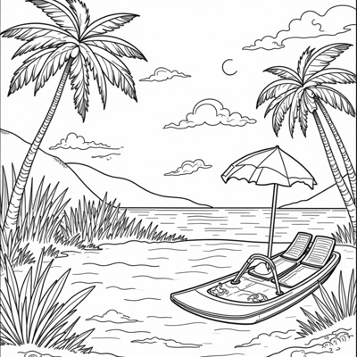A Drawing Depicting A Fun Summer For A Preschool... Coloring Page