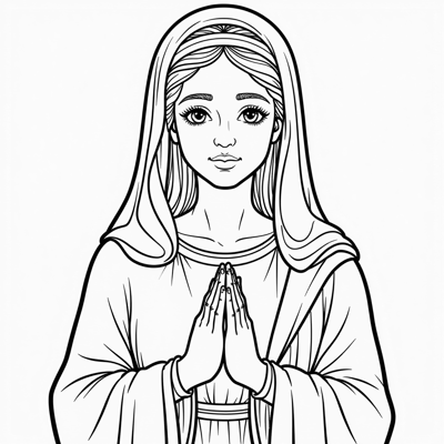 Mother Mary Coloring Pages For Kids For The Month... Coloring Page