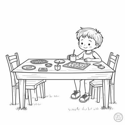 I Want A Table. Coloring Page