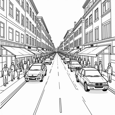 Traffic Sings Coloring Page