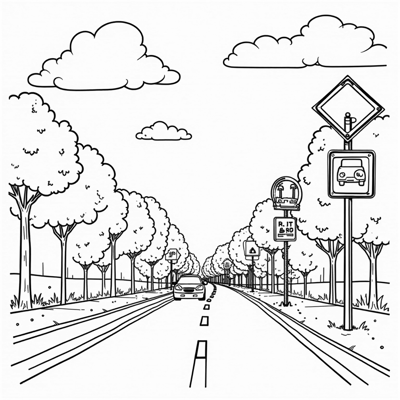 Color The Traffic Signs! Coloring Page