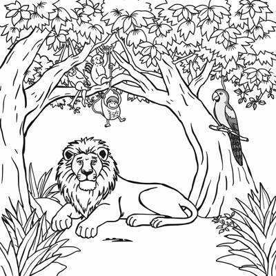 ZOO OF ANIMALS Coloring Page