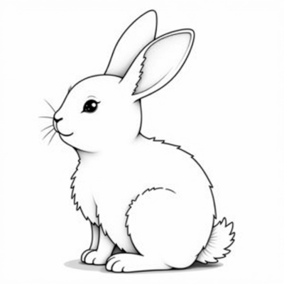 A Creative Rabbit Coloring Page
