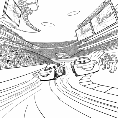 Lightning McQueen Crash Coloring Page