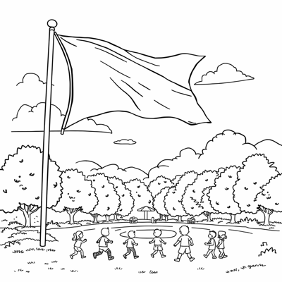 American Flag Coloring Page