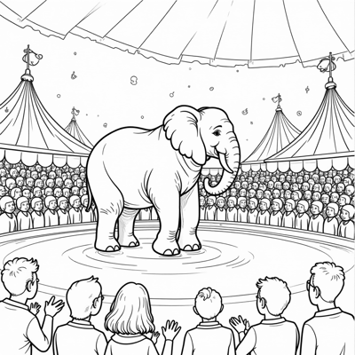 Elephant Attraction Coloring Page