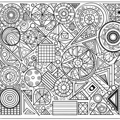 Geometric Shapes And Patterns Coloring Page