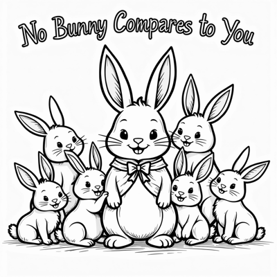 The Words No Bunny Compares To You On The Top Of... Coloring Page