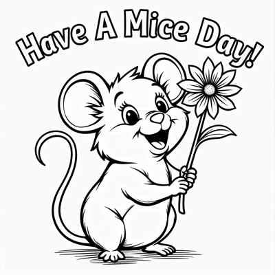 The Words Have A Mice Day On The Top Of Page A... Coloring Page
