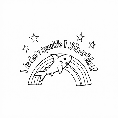 The Words I Dont Sparkle I Sharkle On The Top Of... Coloring Page