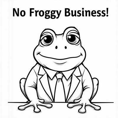 The Words No Froggy Business On The Top Of Page A... Coloring Page