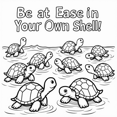 The Words Be At Ease In Your Own Shell On The Top... Coloring Page
