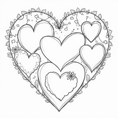 Happy Birthday To Niamat With Big Heart In Middle... Coloring Page