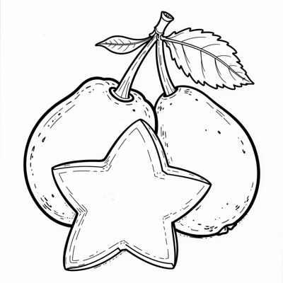 Star Fruits Coloring Page