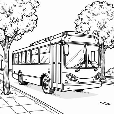 Picture Of A City Transport Vehicle On A Quiet... Coloring Page