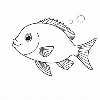 Rainbow Fish Friends Coloring Page