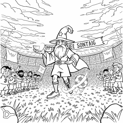 Soccer Wizard Mexican Coloring Page