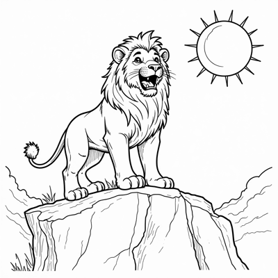Roaring Lion Coloring Page