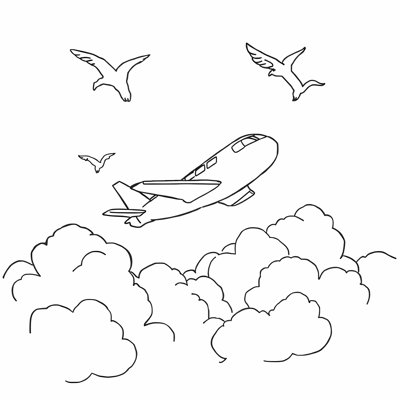 Draw A Picture Of A Garuda Indonesia Plane Flying... Coloring Page