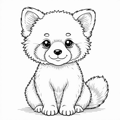 A Cute Red Panda Picture Coloring Page