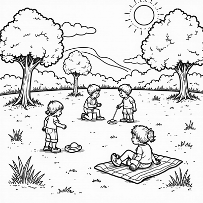 A Summer Fun Picture Coloring Page