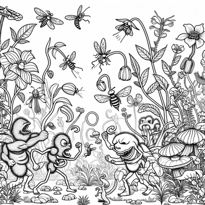 Wild Plants In Battle Coloring Page