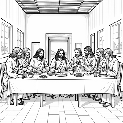 Create A Coloring Book From The Last Supper. Coloring Page
