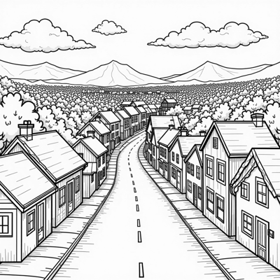 TOWN Coloring Page