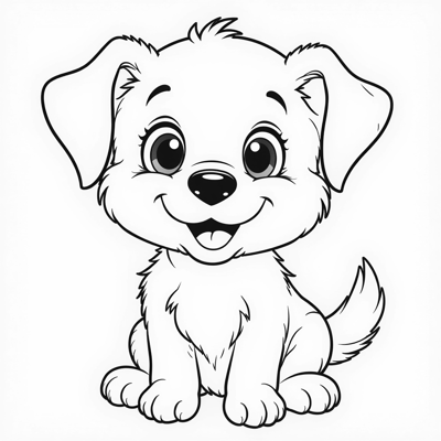 A Cute Dog Coloring Page