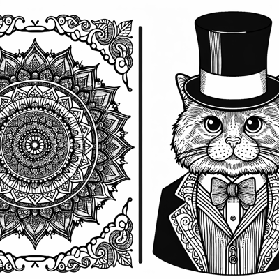 Mandala Image Of A Cat Senator Coloring Page
