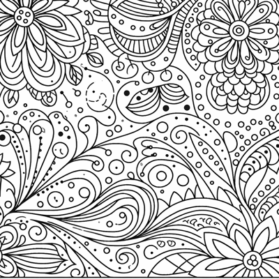 Zentangle Floral Balanced Design Coloring Page