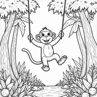 Monkey Coloring Page