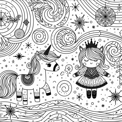 Little Pony With Elsa Coloring Page