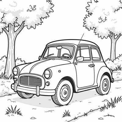 Toy Car In The Park Coloring Page