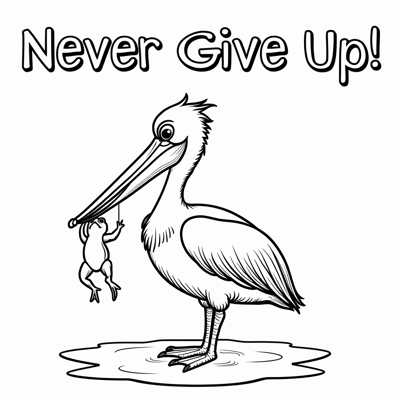 The Words Never Give Up On The Top Of Page A... Coloring Page