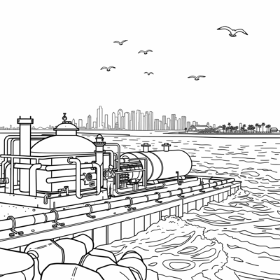 Desalination Plant Qatar Coloring Page