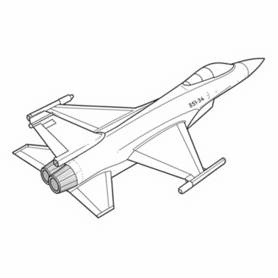 Military Fighter Jet Image Coloring Page