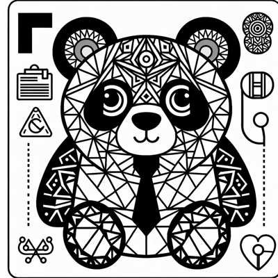 Geometric Pandas Psychiatry Hates People Geometric... Coloring Page